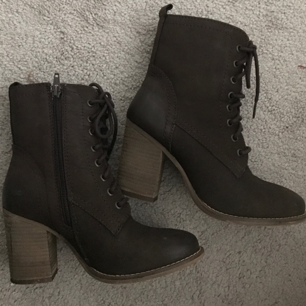 Steve Madden combat heel booties