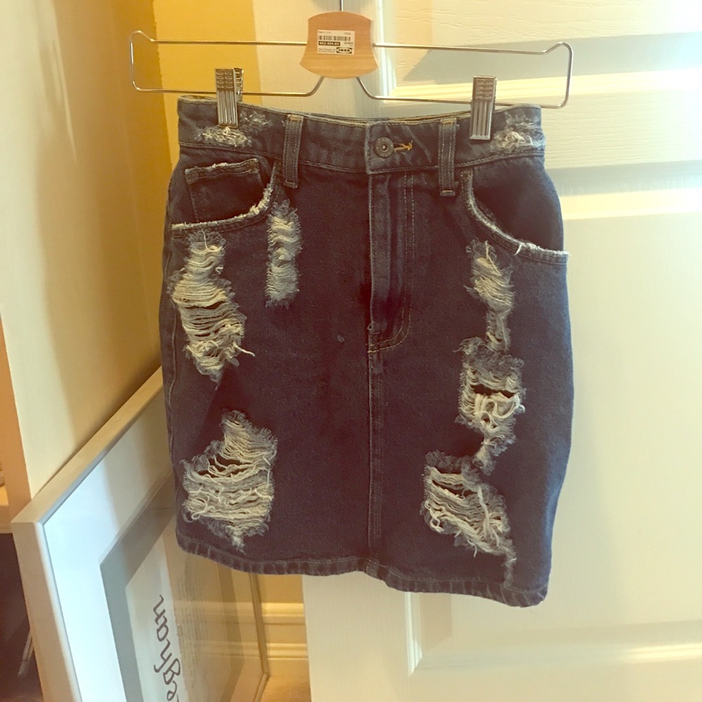 Carmar destroyed denim skirt