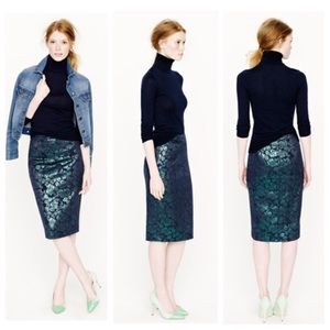 Metallic J Crew pencil skirt size 0
