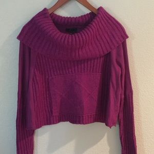Cowl neck crop sweater