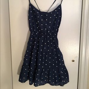 Navy Blue Polkadot Dress