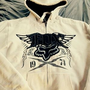 FOX furry lined MENS zip up hoodie