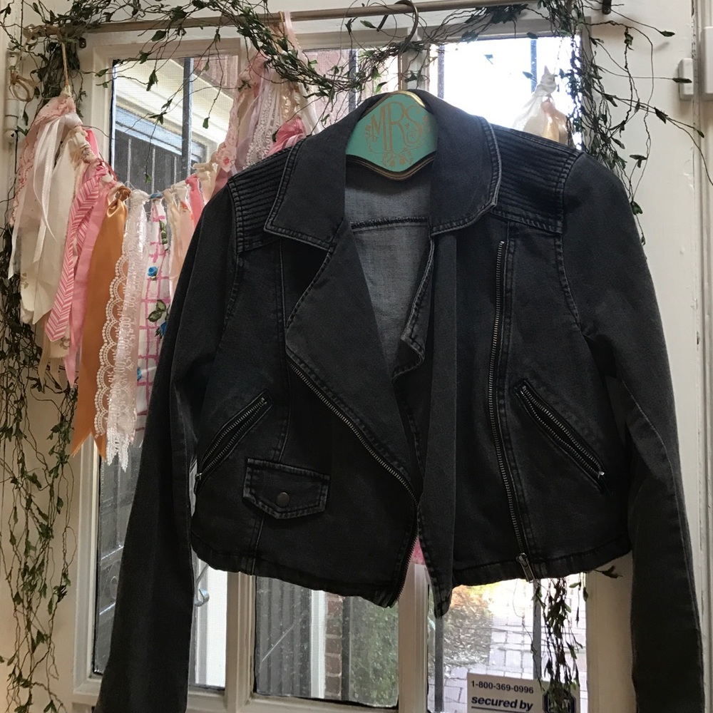 Free People Black Denim Jacket