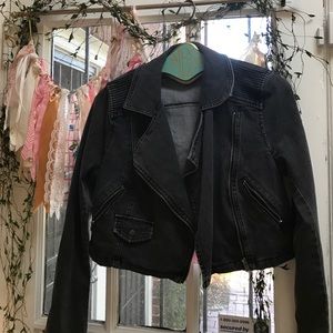 Free People Black Denim Jacket