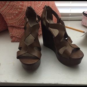 Brown Leather Wedges (Aldo brand)