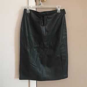 Leather pencil skirt
