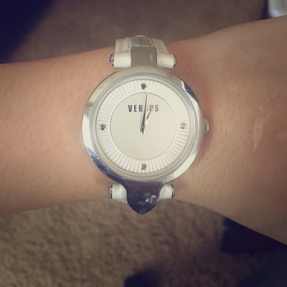 Versus by Versace White and Silver Zipper Watch