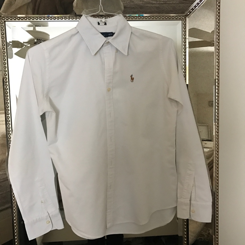 RALPH LAUREN SLIM FIT BLOUSE
