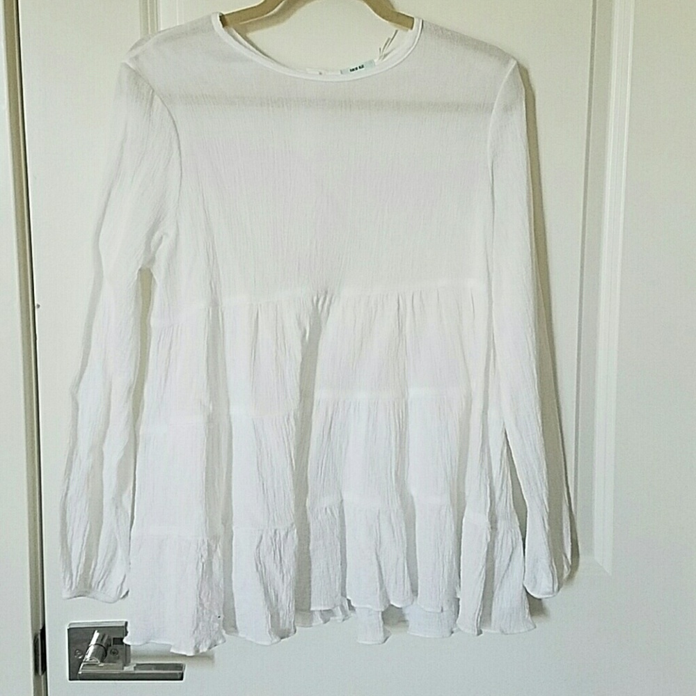 Urban Outfitters Gauze Ivory Baby Doll Top