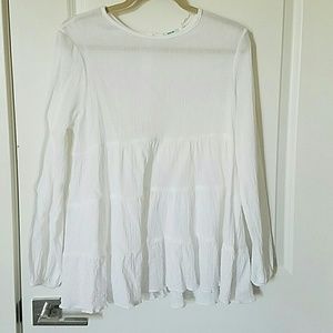 Urban Outfitters Gauze Ivory Baby Doll Top