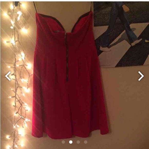 Red strapless mini dress - Picture 2 of 5