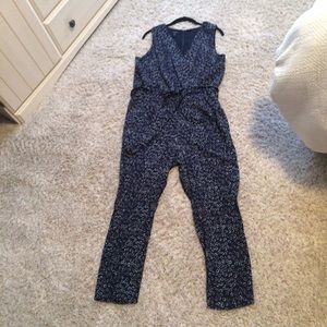 Talbots navy jumpsuit romper 12 petite NWT