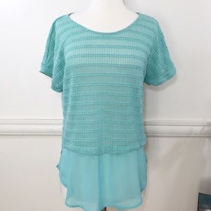 LUSH TUNIC TOP HIGH LOW MINT GREEN