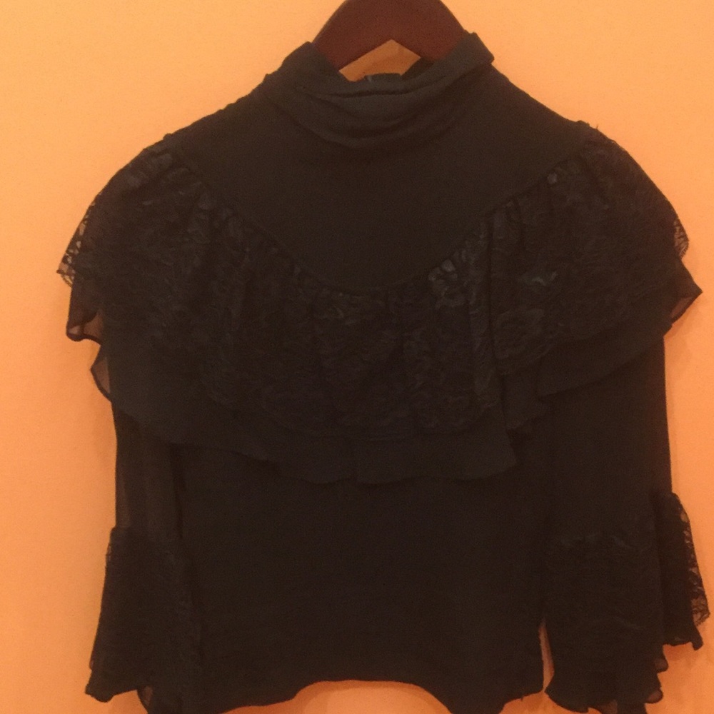 Black lace blouse