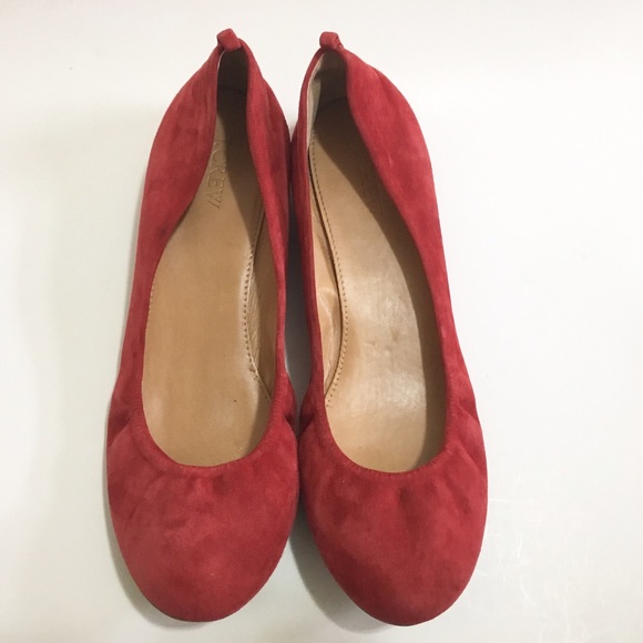 J. Crew Factory Shoes - J. Crew Anya red suede ballet flats