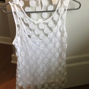 White Sleeveless shirt from Banana Republic
