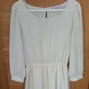 Cream Long Sleeve Dress