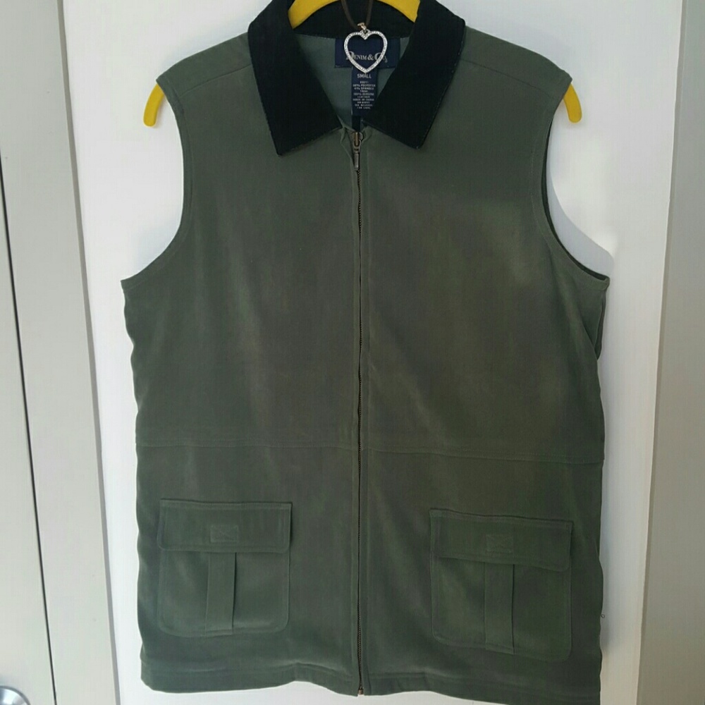 Outerwear Suede Trim Collar Vest❤