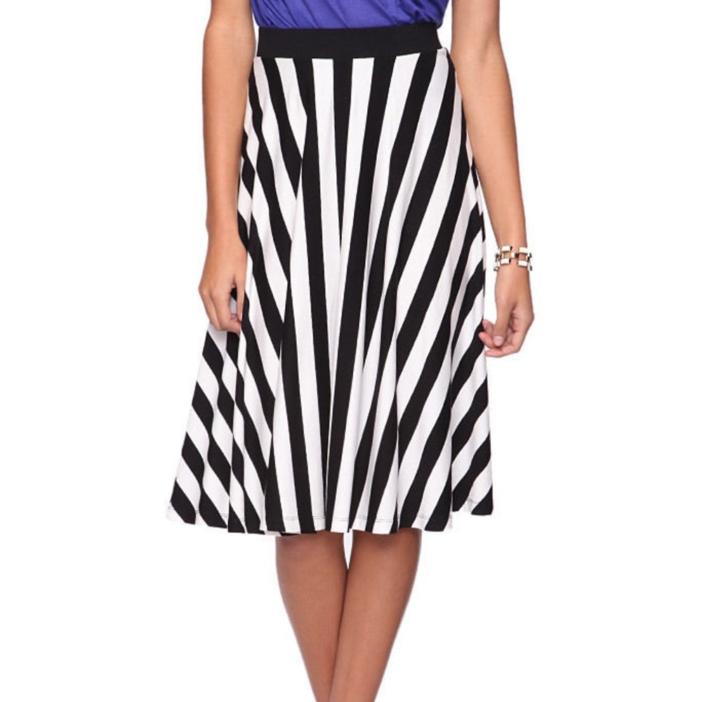 Forever21 striped A-line skirt