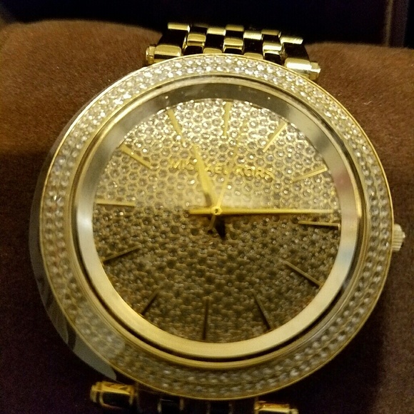 MICHAEL KORS Gold Darci Glitz Swarovski Crystal Di - Picture 1 of 4