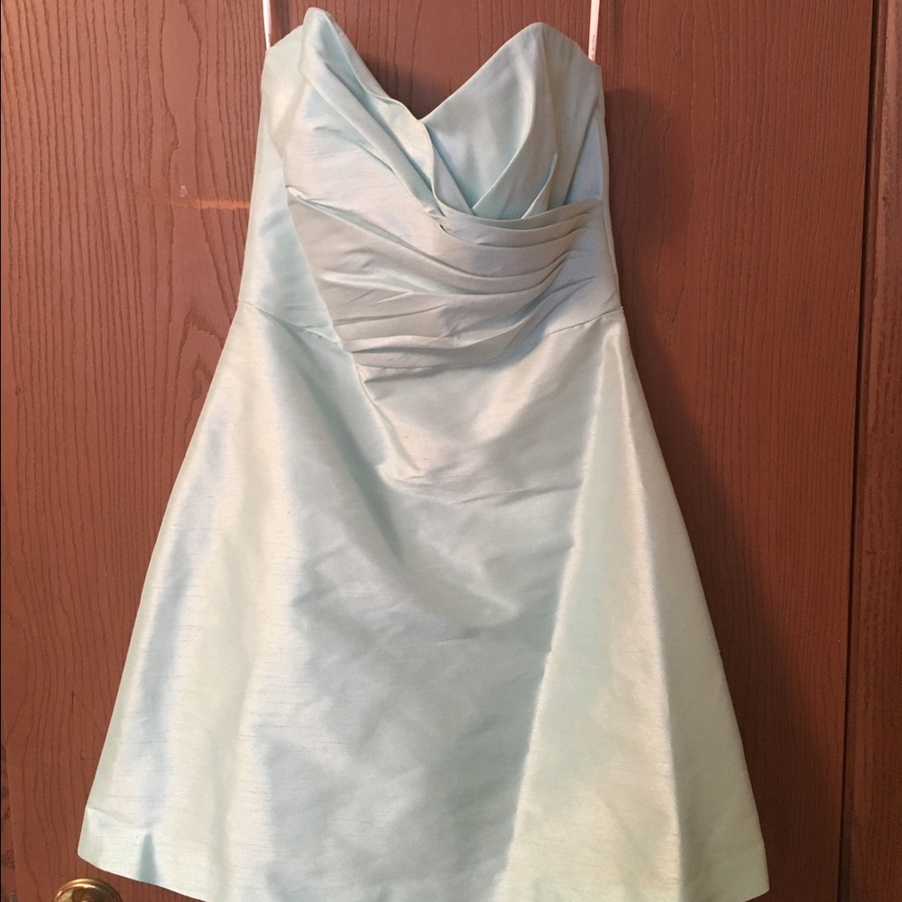 Alfred Sung short strapless bridesmaid/prom dress