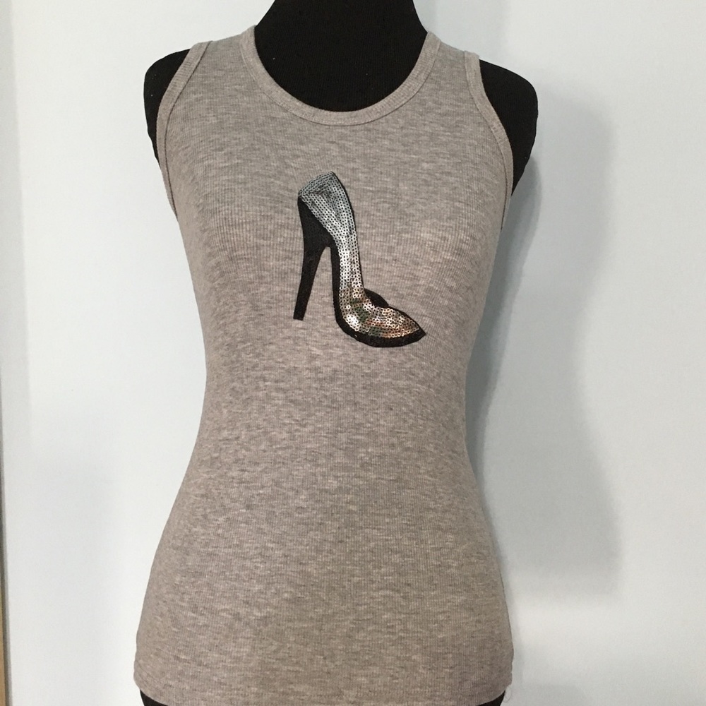 Brand new tank top w/ high heeled sequins!