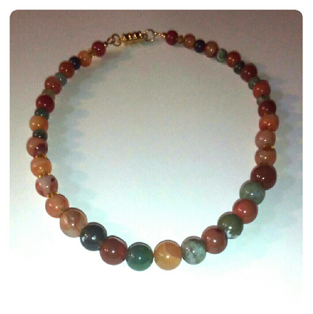 Agate and glass beaded convertible necklace