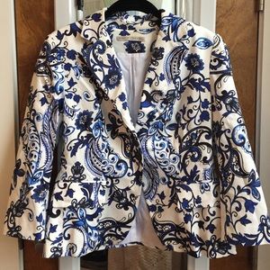 White and blue Maggy London Blazer