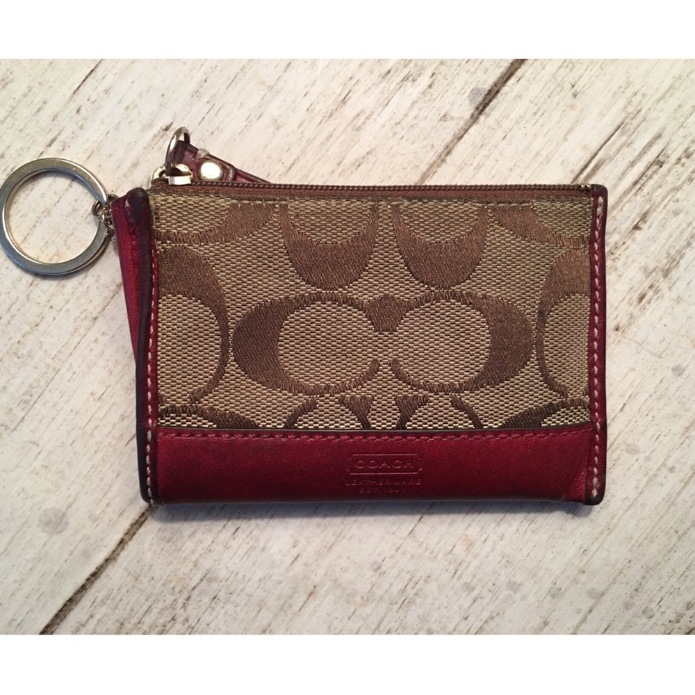 Coach leather/fabric Card case
