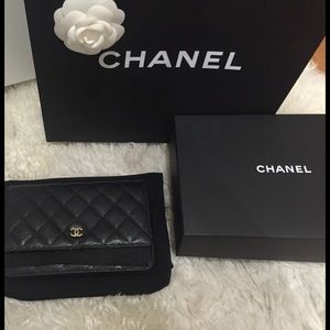 CHANEL WOC BLACK CAVIAR GOLD NWT brand new