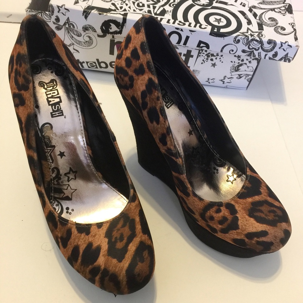 Brash Leopard wedge heel