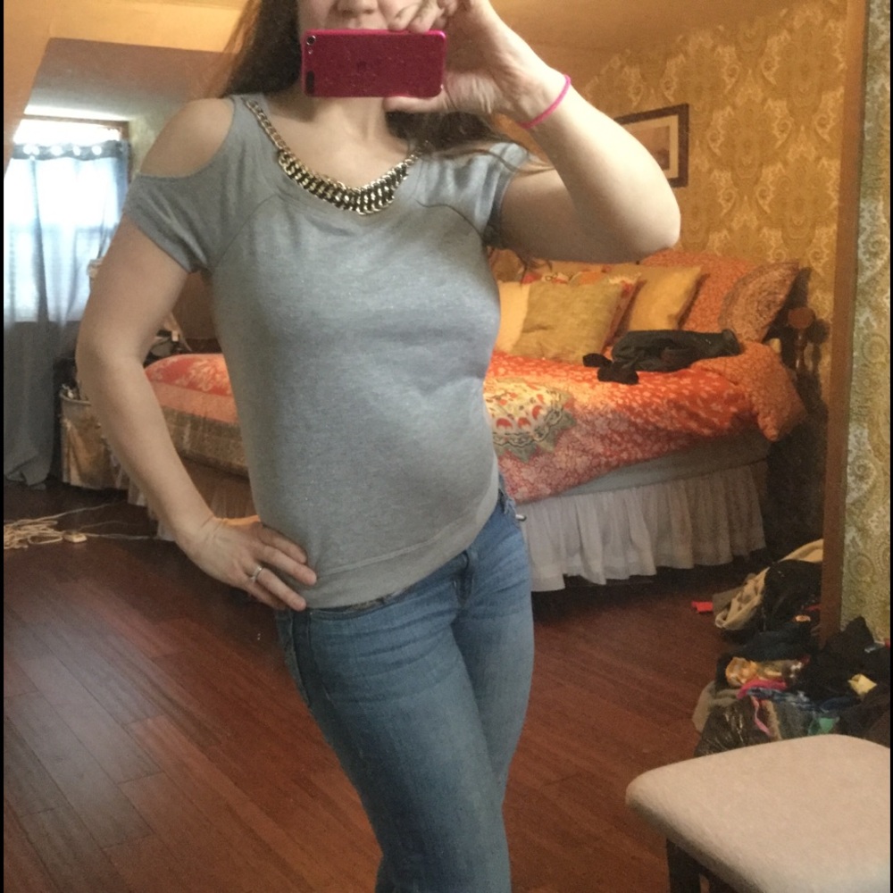 bebe top with attached necklace