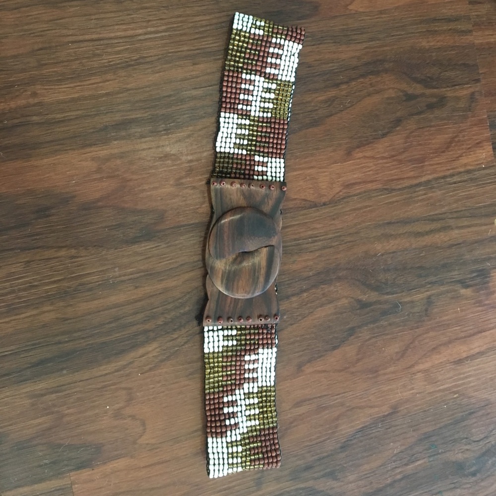 Beaded Wooden Belt