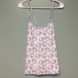H and M crisscross back seashell tank