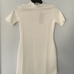 NEW white mock neck bodycon dress