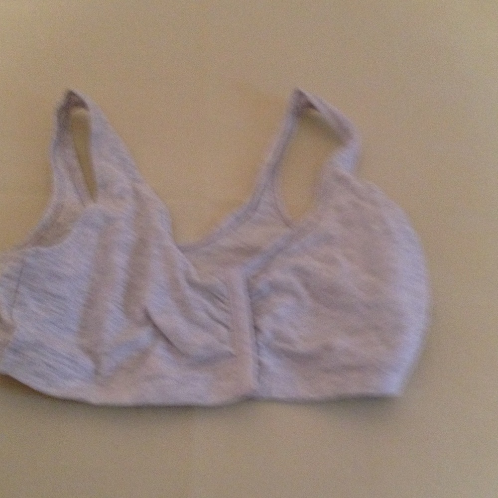 Grey, 6-hook bra, front close, cotton.
