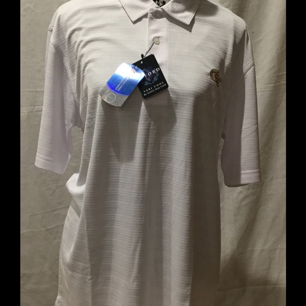NWT NCAA Georgia Tech Men's Stripe Golf Polo Shirt