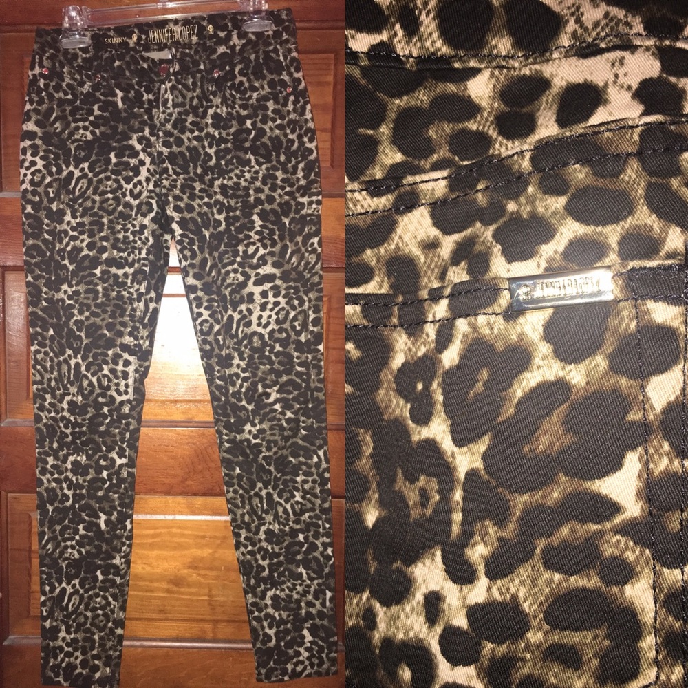 Jennifer Lopez Leopard Skinny Jeans