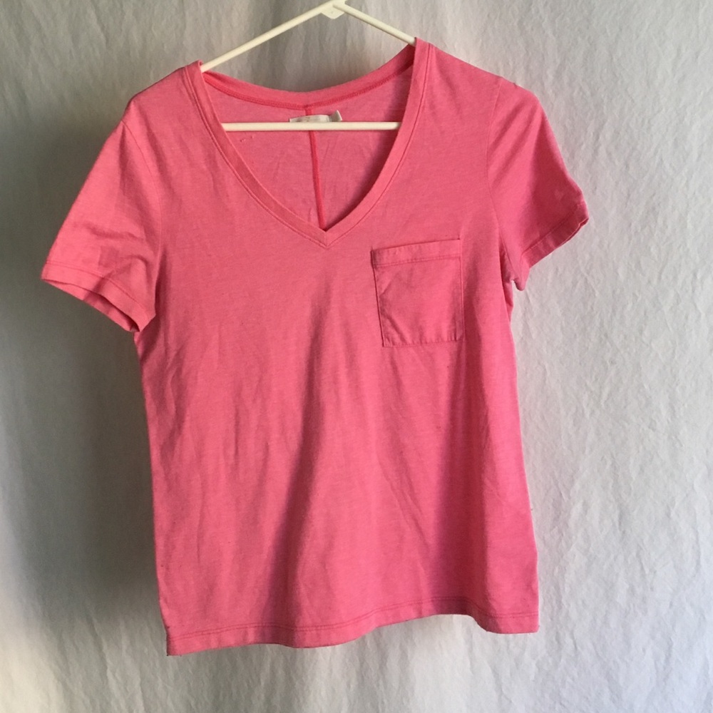Vibrant Pink V-beck T-Shirt