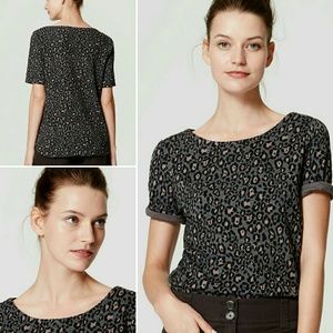 Loft Animal Print Top NWT