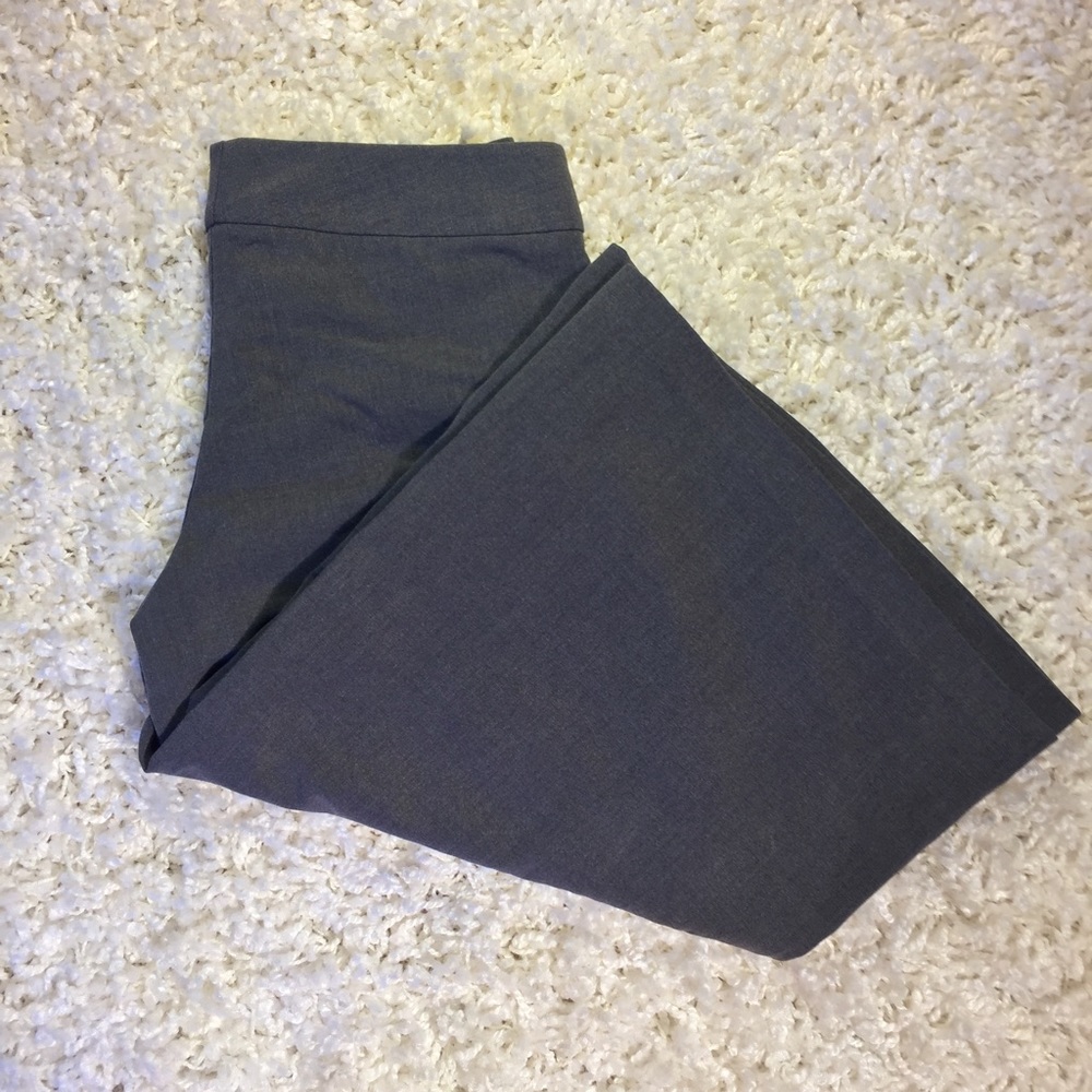 Grey Wide Leg Capri Dress Pant