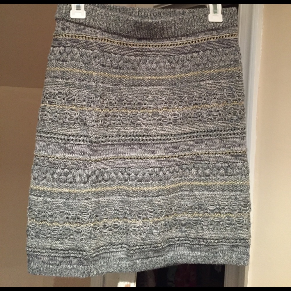 Grey and gold sweater skirt