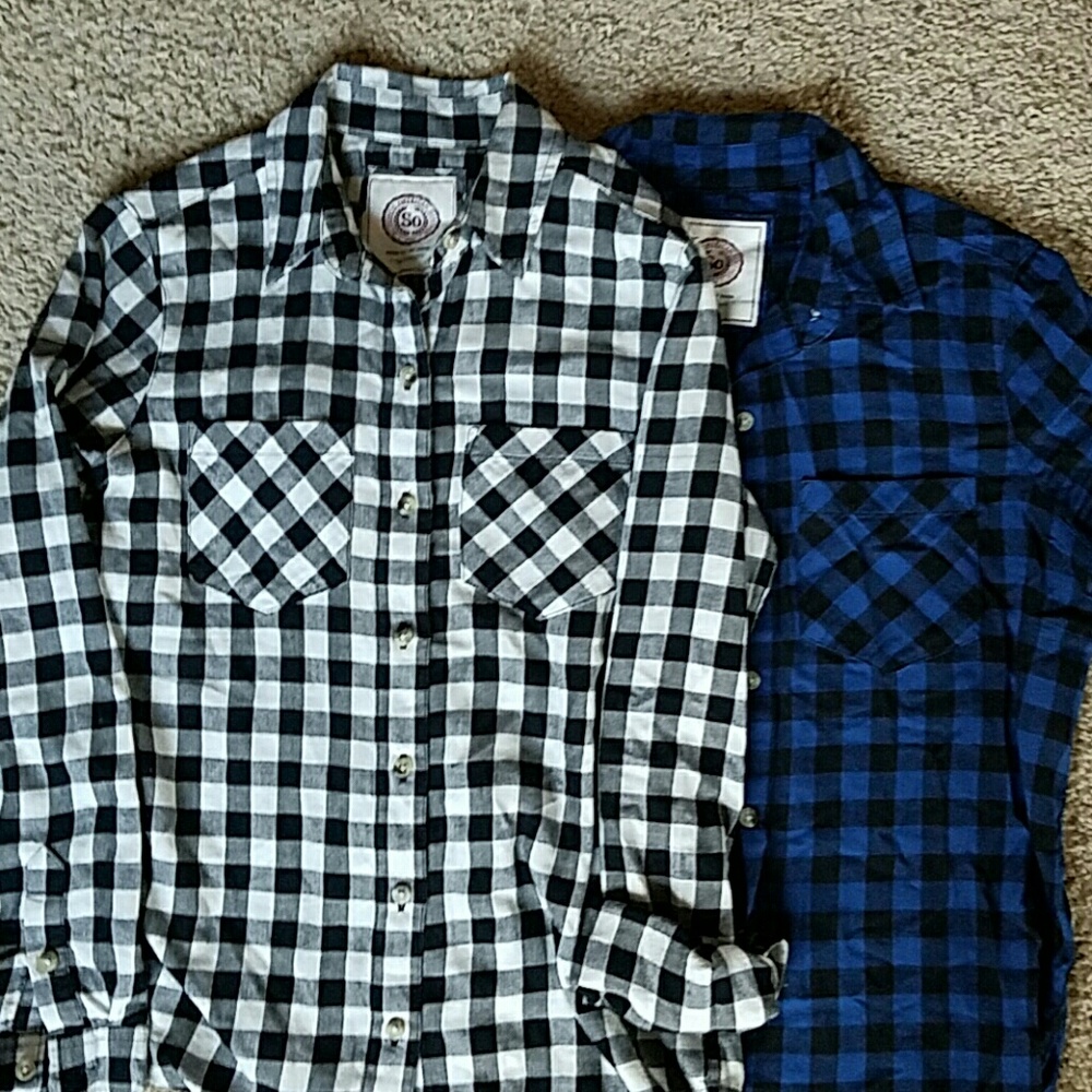 2 Flannel button shirts