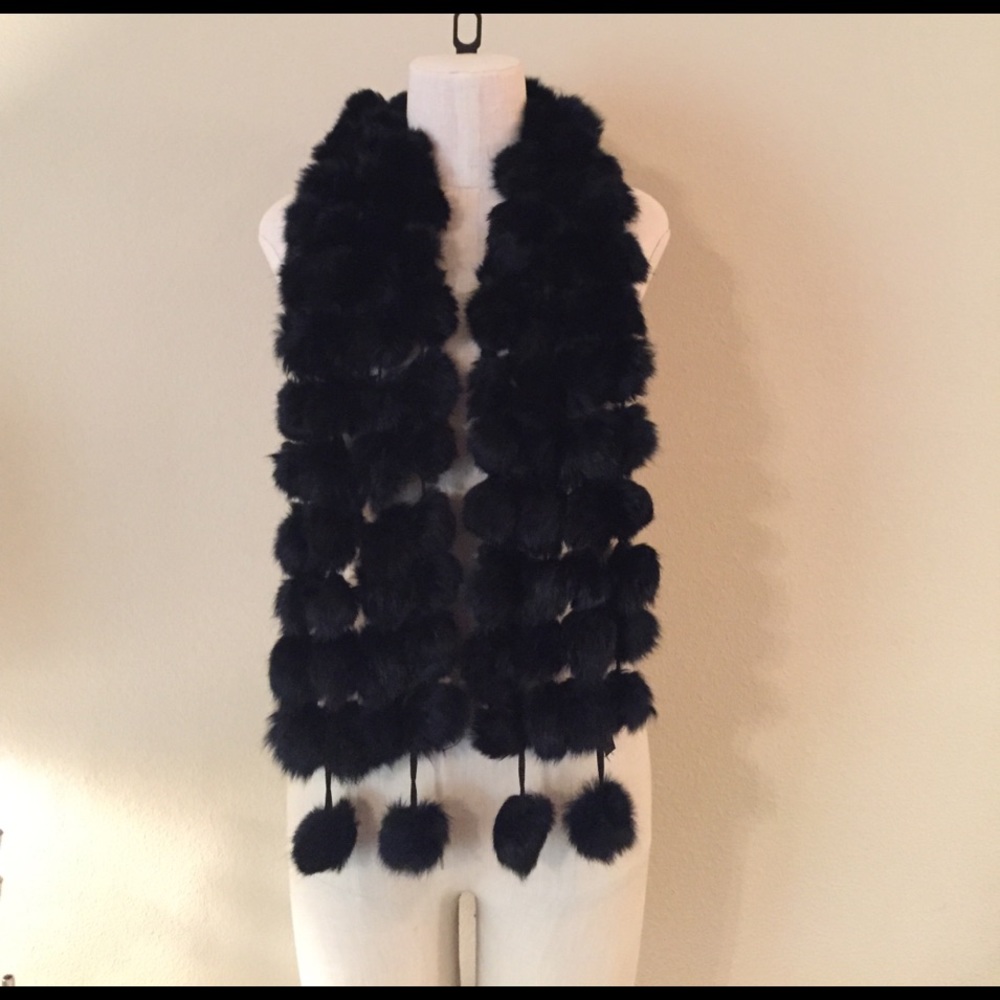 Black fur scarf