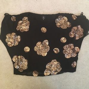 Black and rose gold design blouse