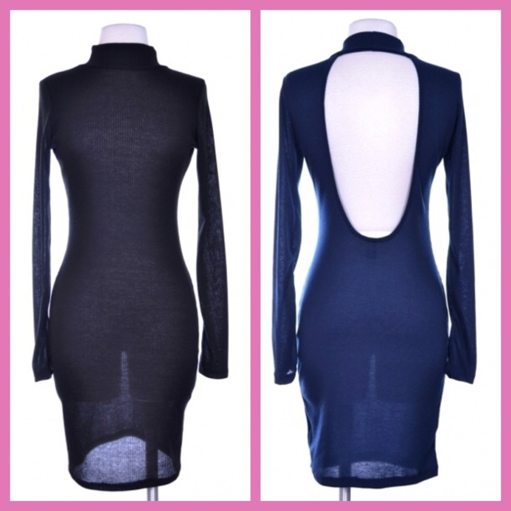 Black backless dress
