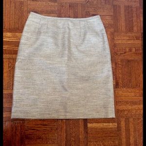 Cream metallic pencil skirt