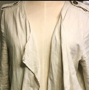 Beautiful  waterfall  open linen Blazer