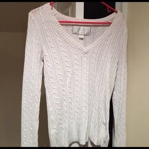 White knit sweater