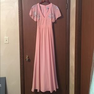 Light pink long bridesmaid/prom dress